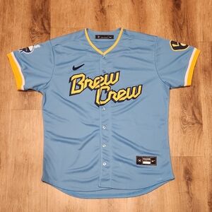 Caleb Durbin Milwaukee Brewers Mens Large L Stitched New